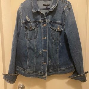 Distressed Jean Jacket size 24 w pockets